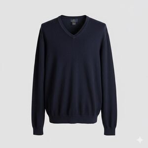 Vintage 346 Brooks Brothers Men's Navy blue V-neck sweater size L